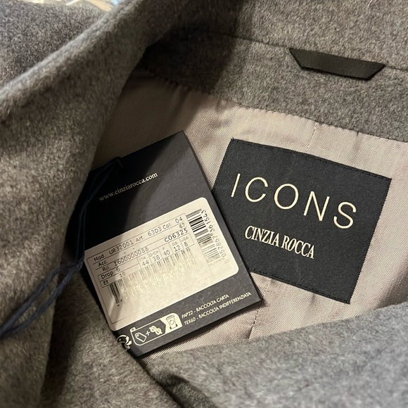 Cinzia Rocca Icons Medium Weight Wool & Cashmere-Blend Coat in Gray, Size 8, NWT - Picture 17 of 17